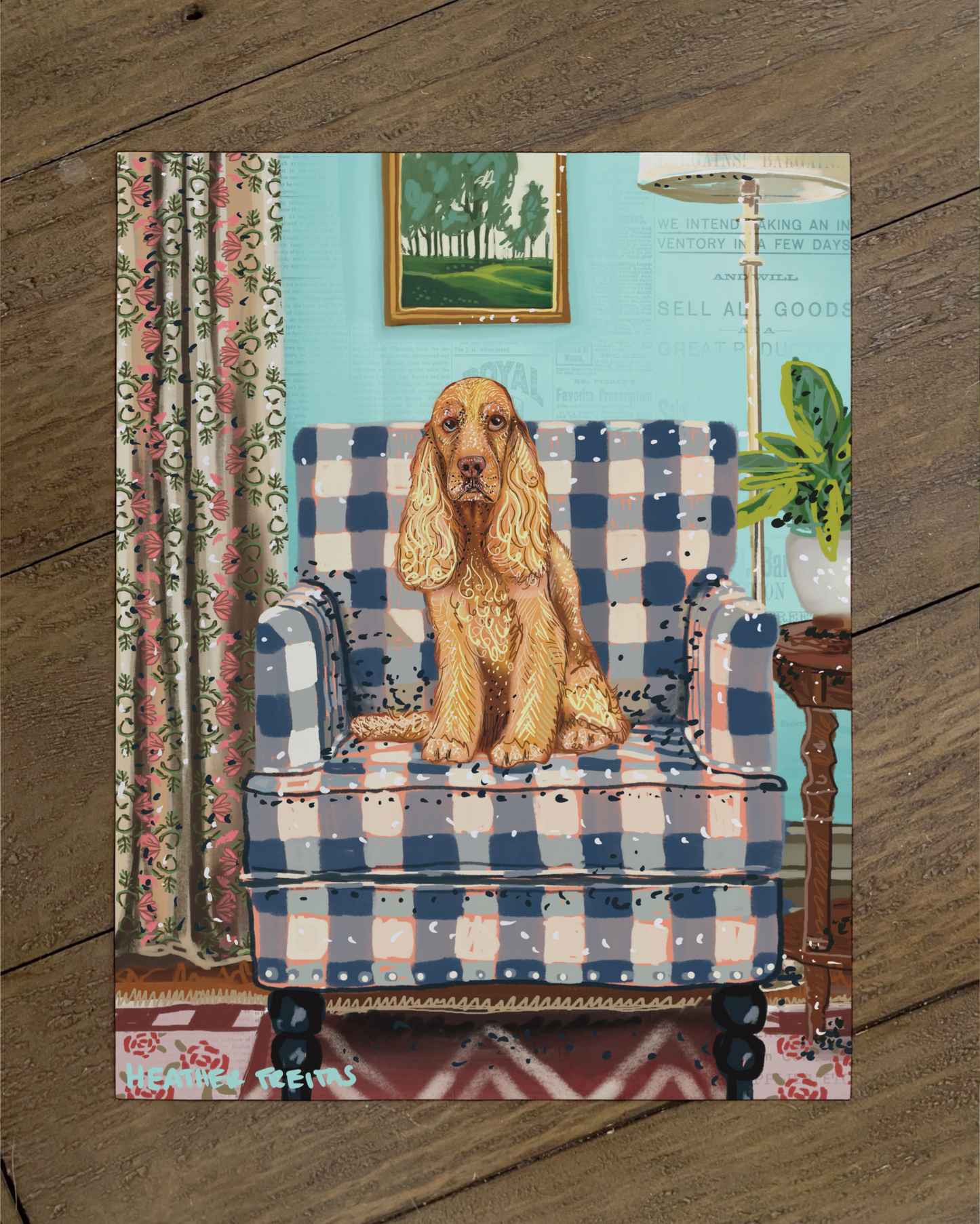 Cocker Spaniel - Build Your Own Pet Portrait Paper Print