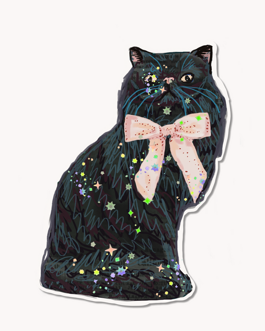 Black Persain Cat Sticker