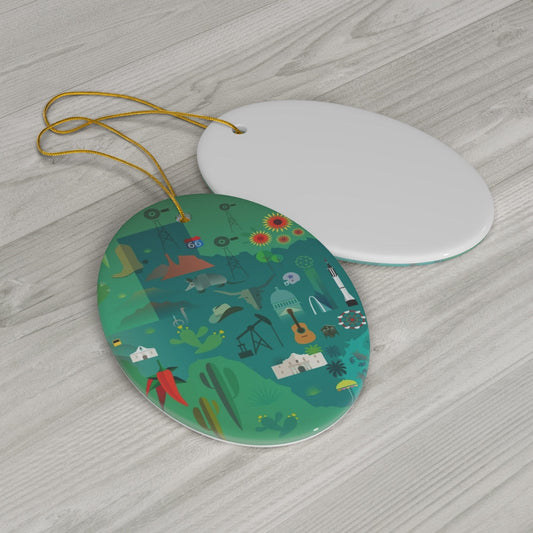 Texas Ceramic Ornament