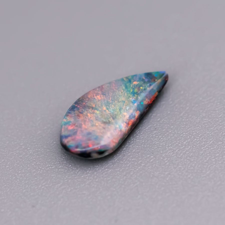 Drop Shape Natural Australian Black Opal Loose Gemstone 0.66ct