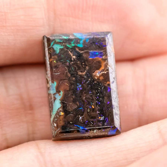 Natural Australian Boulder Opal Loose Gemstone 15.56ct Purple& Green& Blue
