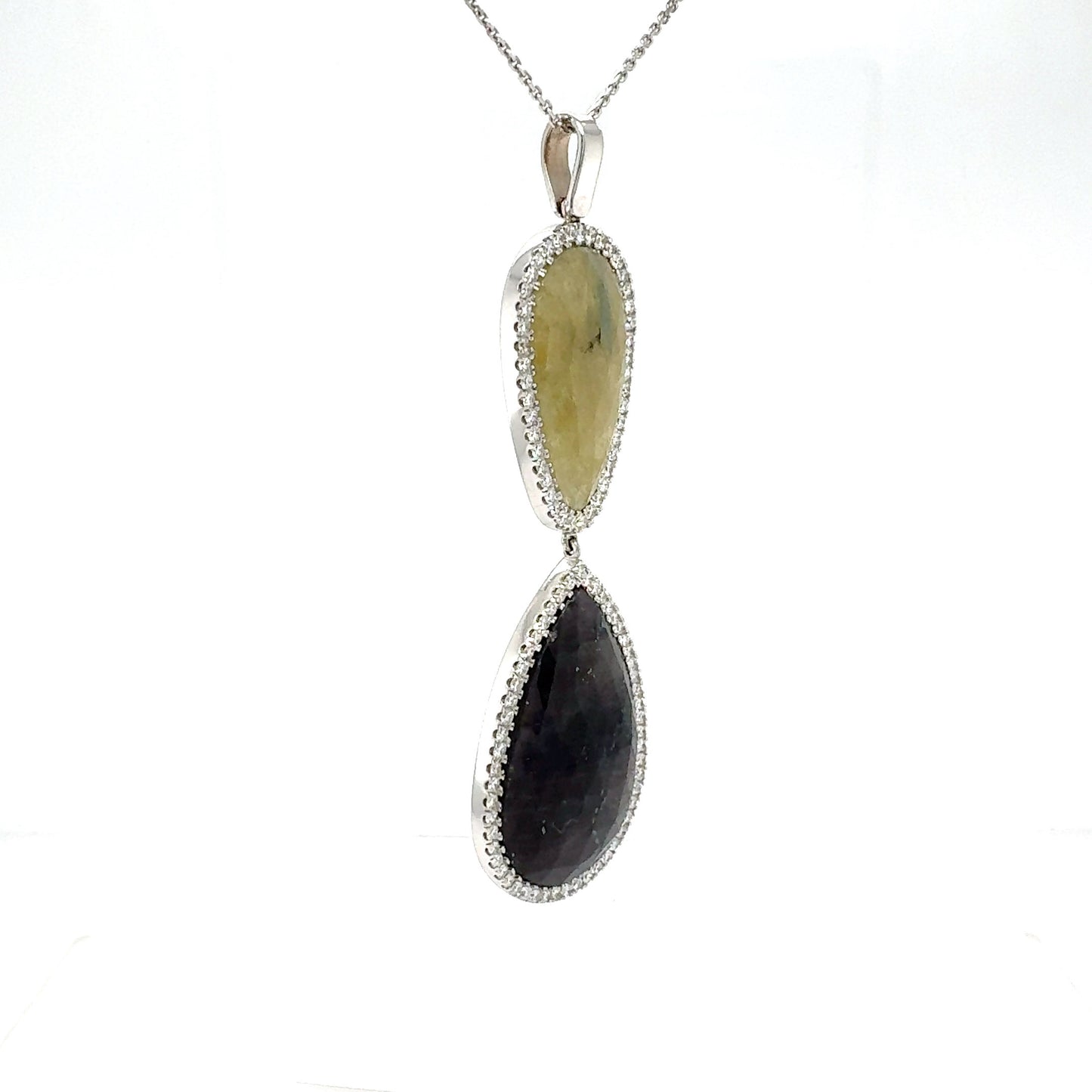 Tourmaline and Diamond Pendant