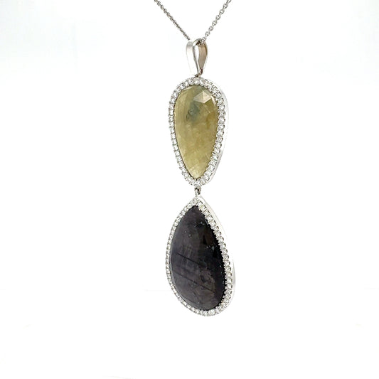 Tourmaline and Diamond Pendant