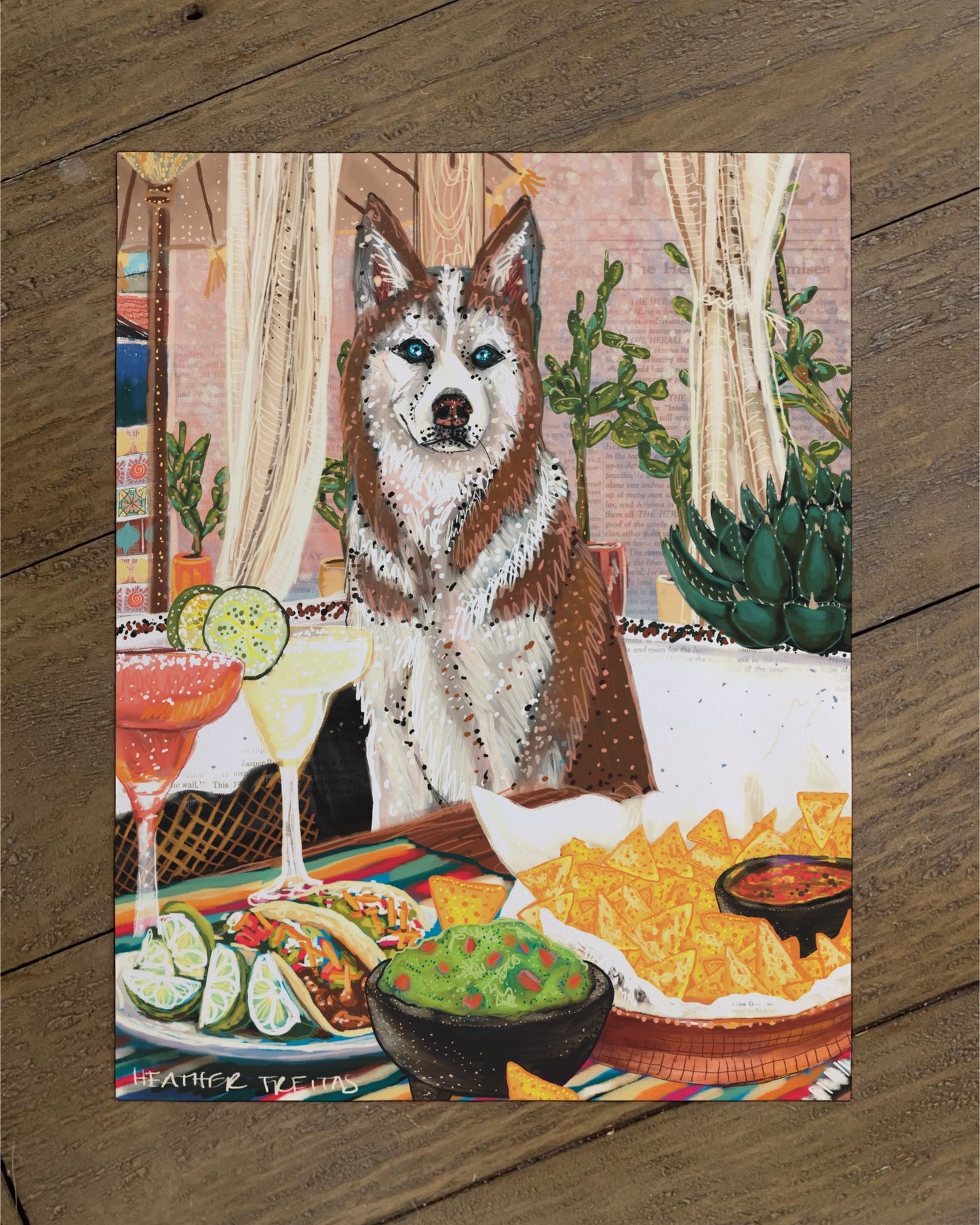 Husky - Build Your Own Pet Portrait Paper Print