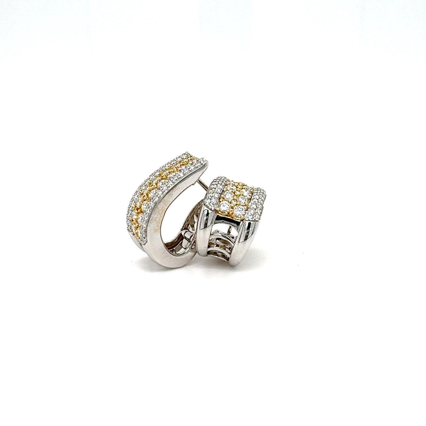 Two Tone Diamond Earrings