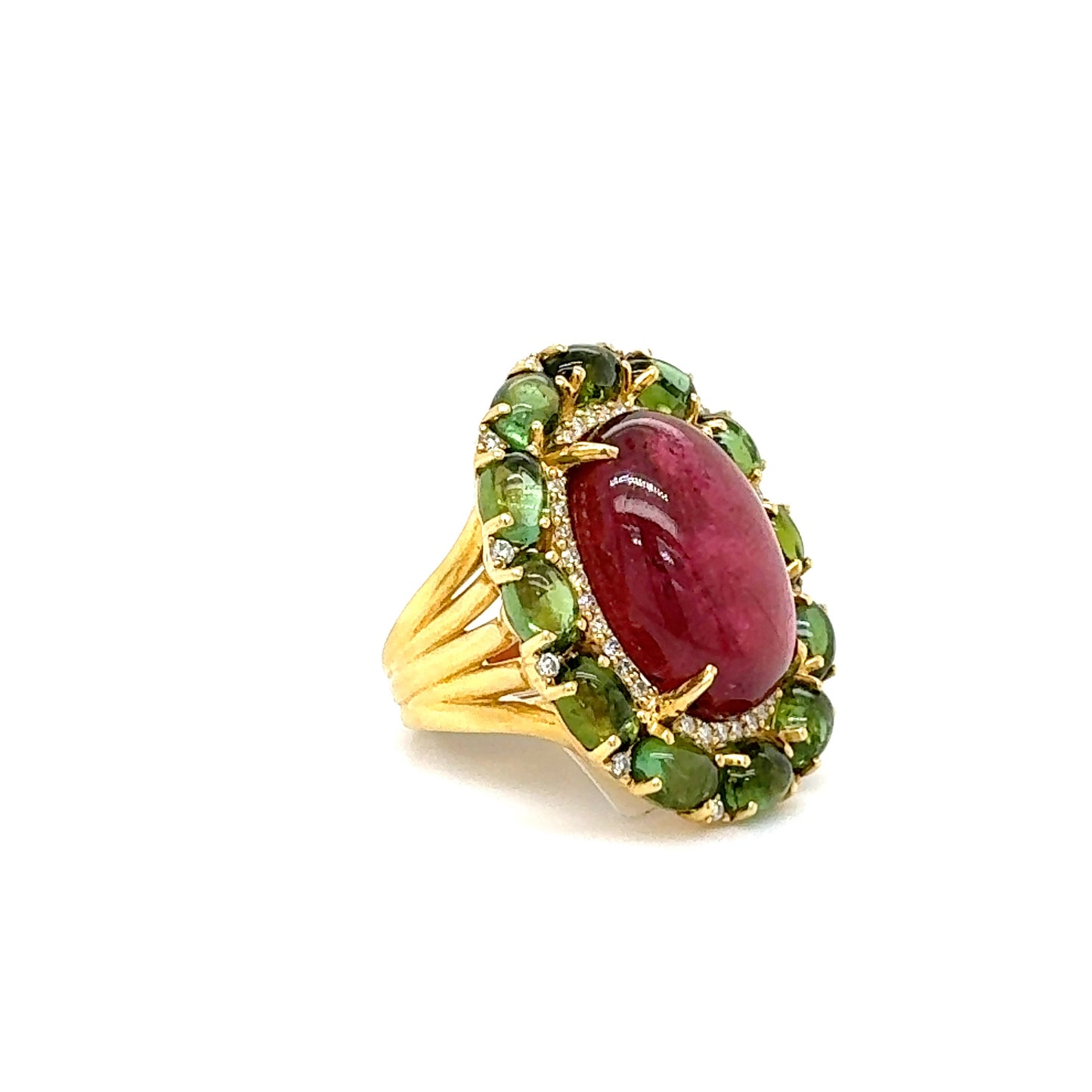 Pink & Green Tourmaline Ring