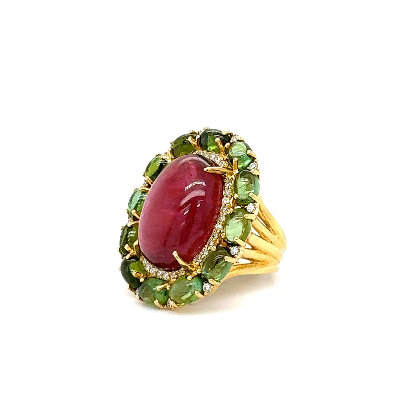 Pink & Green Tourmaline Ring