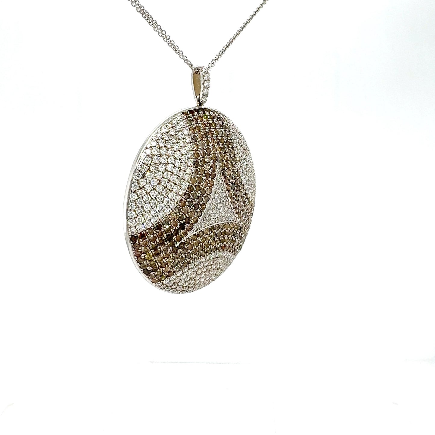 White and Cognac/Brown Diamond Pendant
