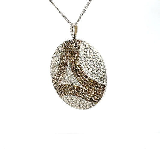 White and Cognac/Brown Diamond Pendant