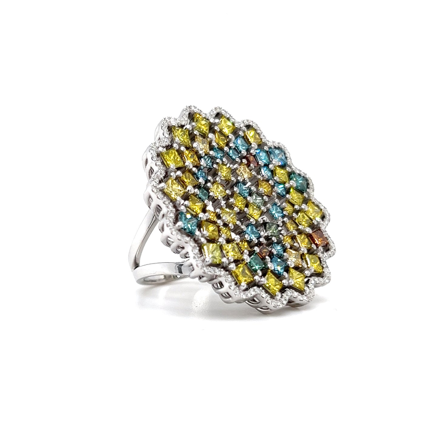 Multi Color Diamond Cocktail Ring