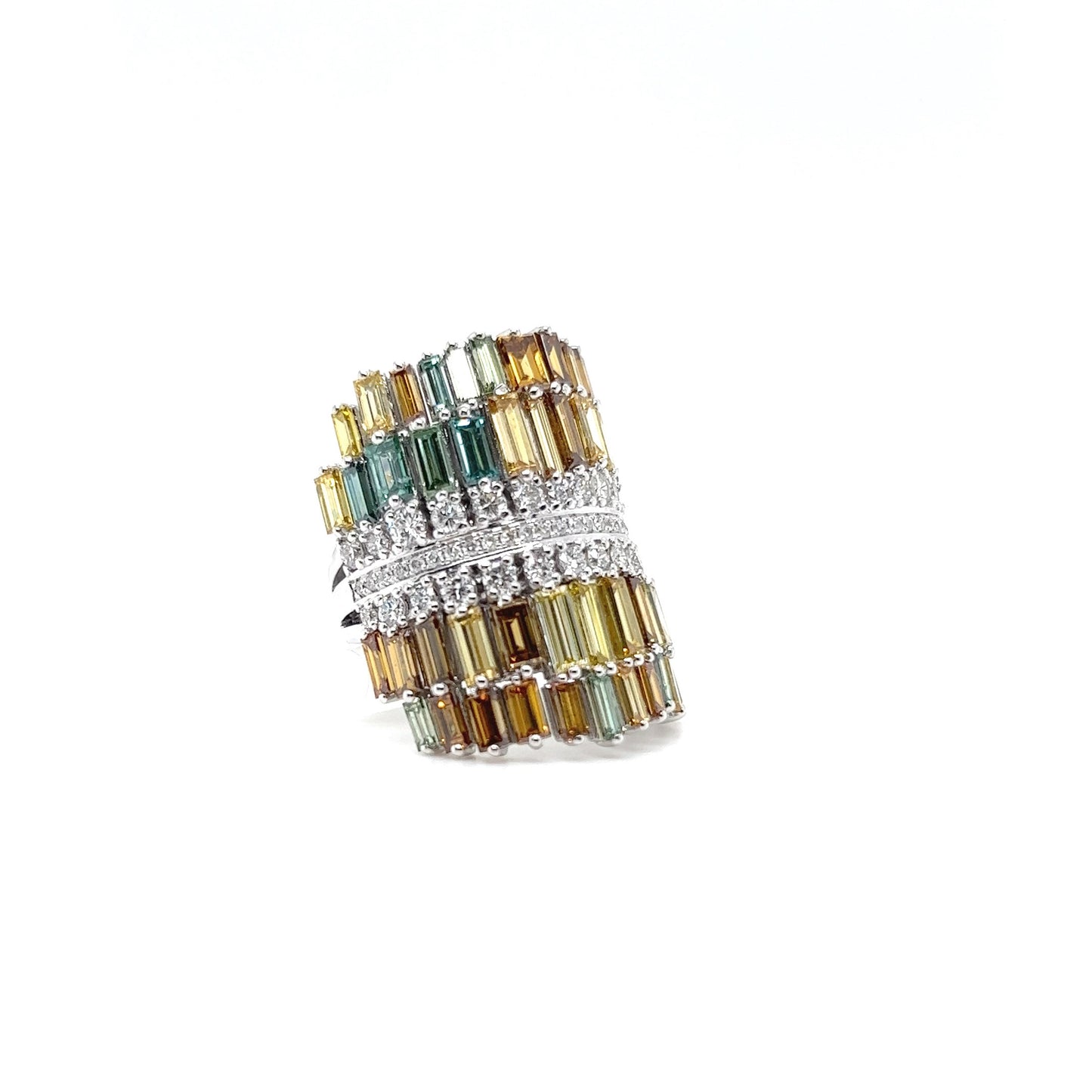 "Sunset & Sunrise" Yellow and Cognac Diamond Ring