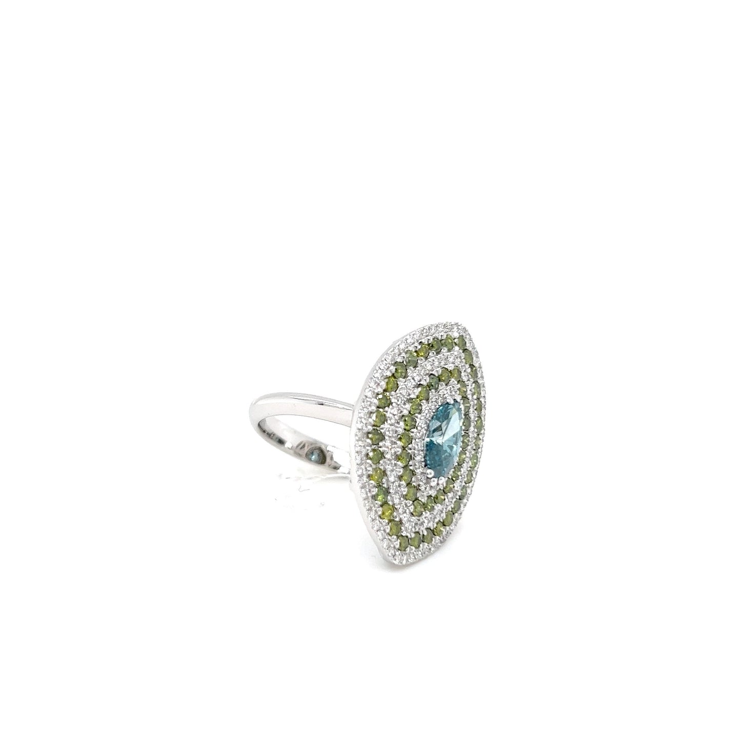 Marquis Blue Diamond Ring