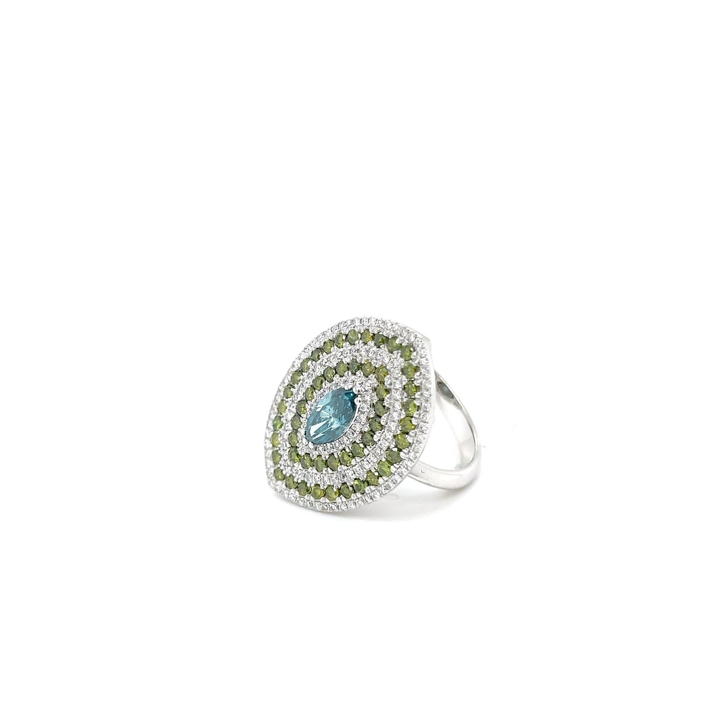 Marquis Blue Diamond Ring