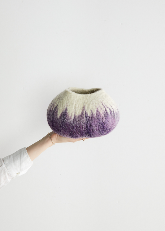 Violet Purple Decorative Wool Ukhamba Bowl