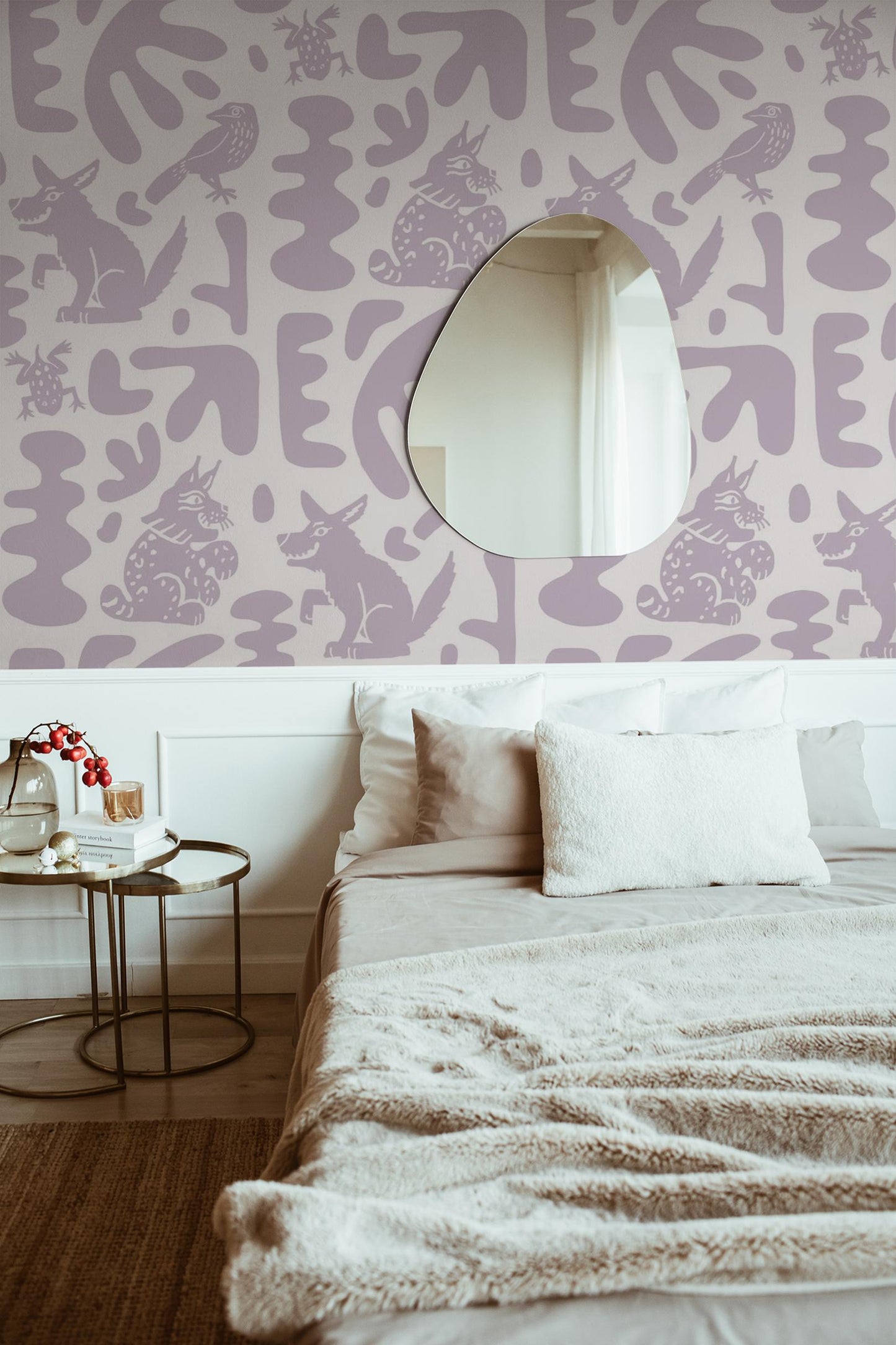 Abstract Animales Wallpaper, lavender