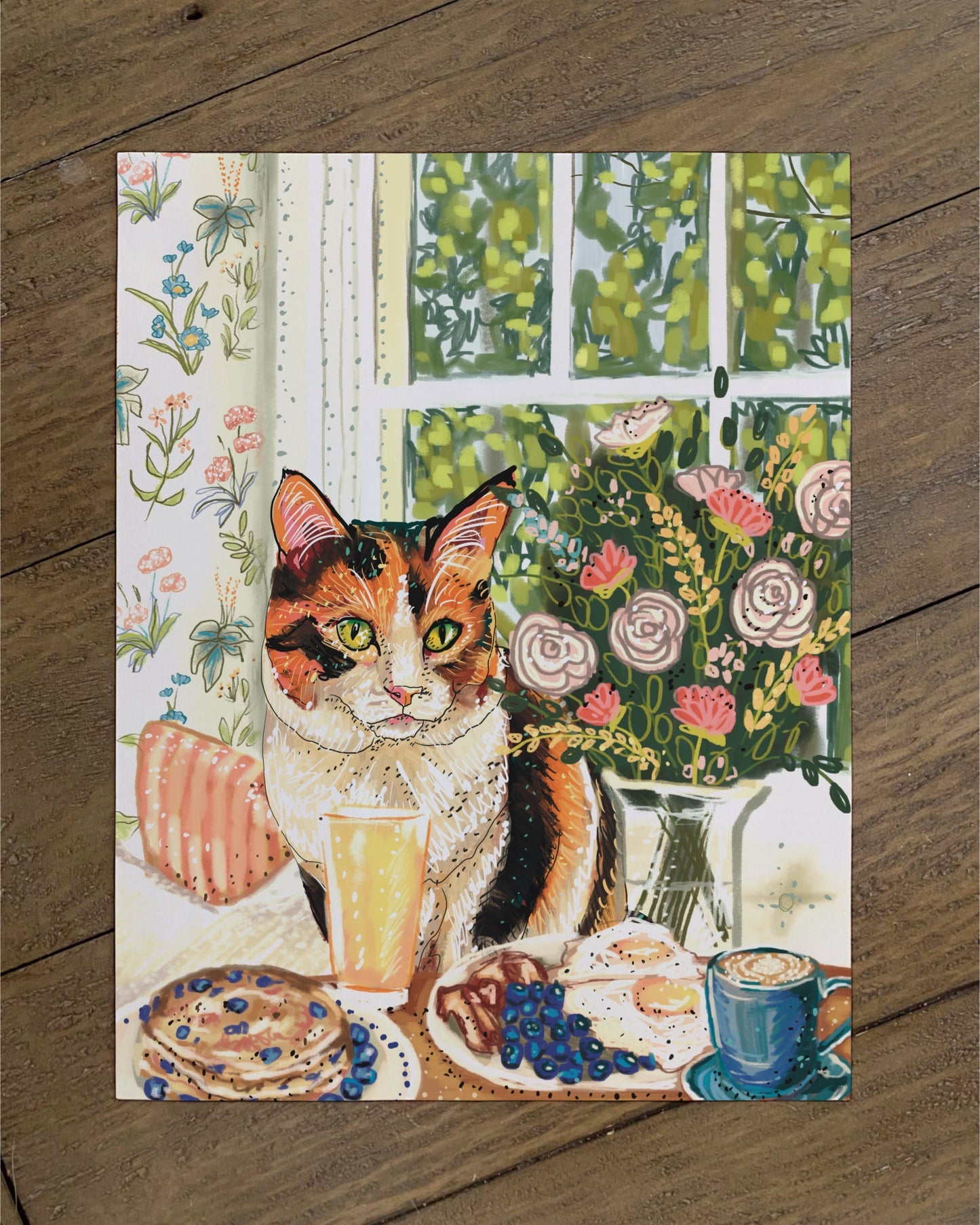 Calico - Build Your Pet Portrait Paper Print