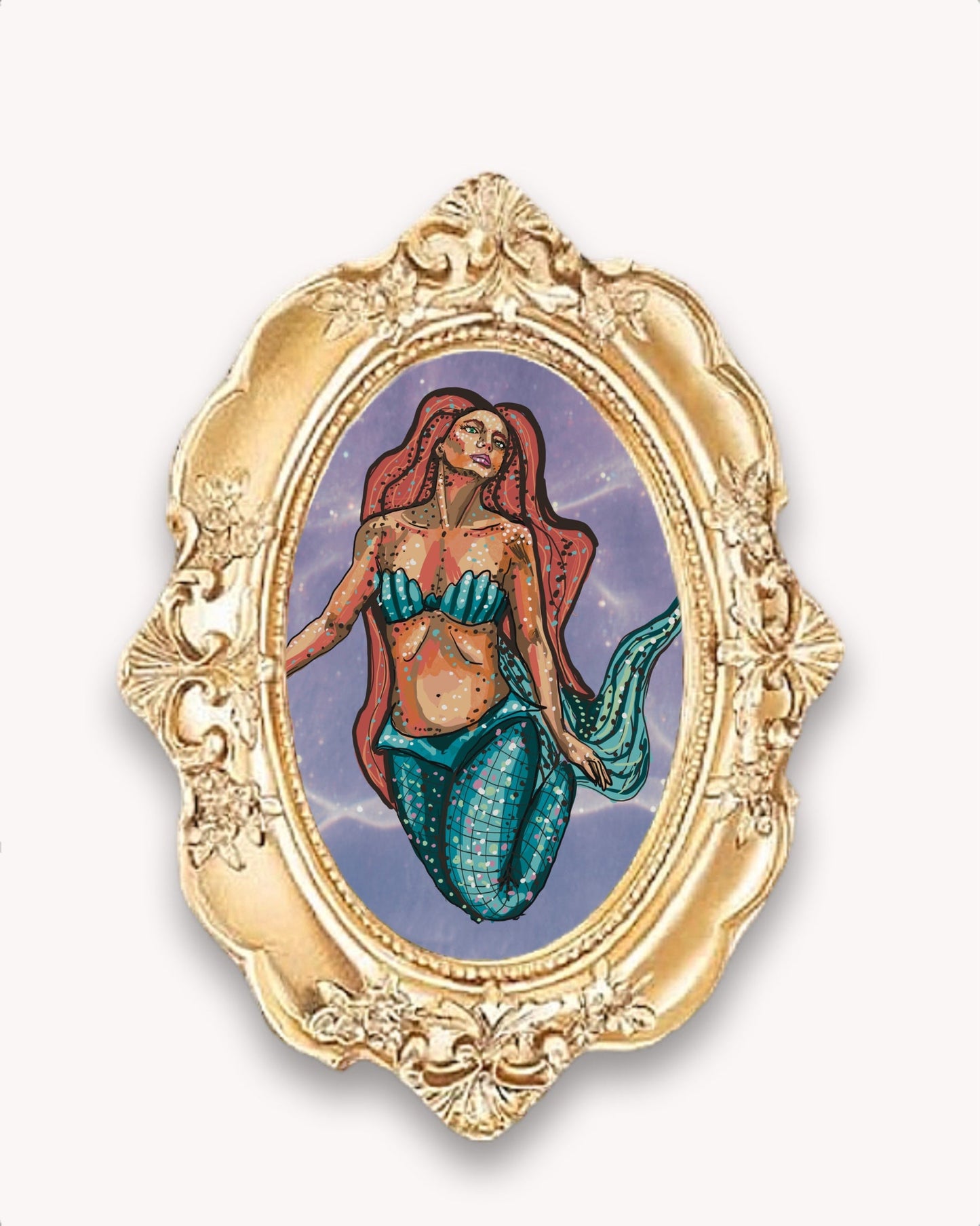 Mermaid Framed Magnet ( Small )
