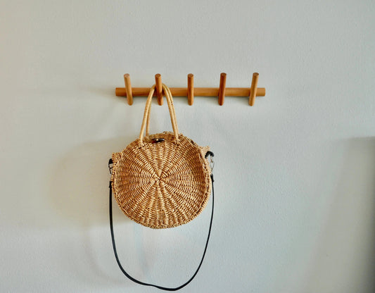 Boho Wood Coat Rack - Walnut & Beech Wood