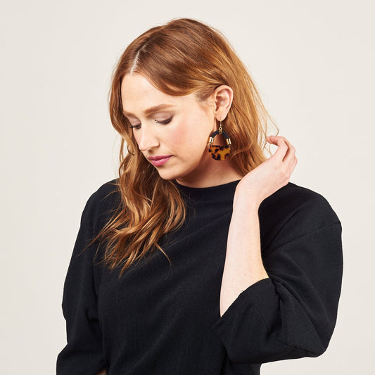 Half Moon Tortoise Earrings