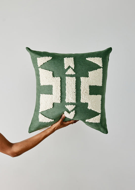 Ndebele Forest Green Throw Pillow