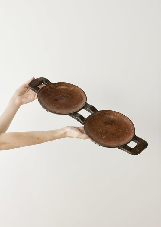 Bamenda Duo Circular Wooden Serving Tray