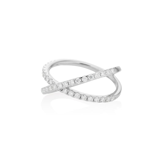 1.5mm Moissanite Infinity Ring in 925 Sterling Silver