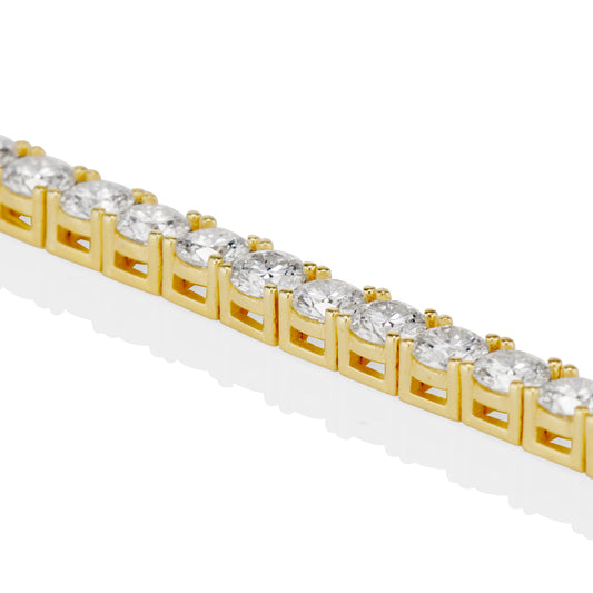 4mm Moissanite Tennis Bracelet in Yellow Gold Vermeil