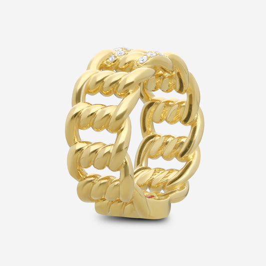 Roberto Coin Band 18K Yellow Gold Diamond Ring Sz. 7 7773242AY70X