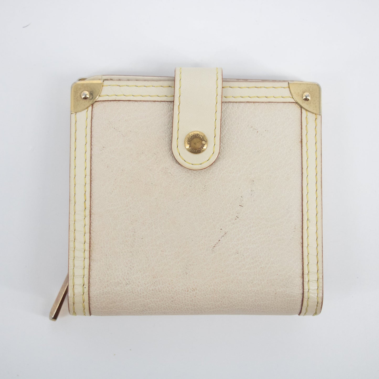 Louis Vuitton Ivory Suhali Compact Zippy Wallet #2055