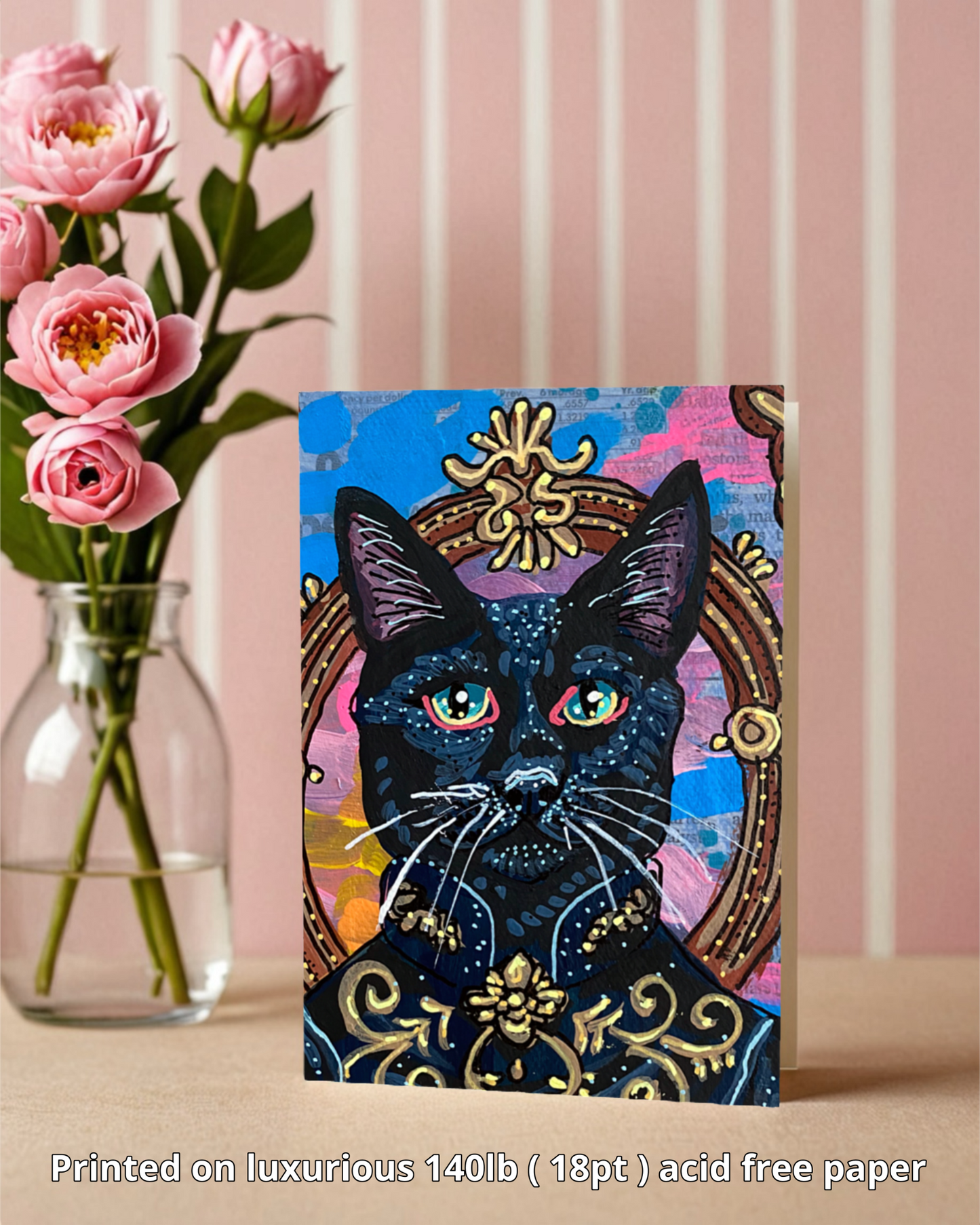 Royal Black Cat - Greeting Card / Fine Art Print