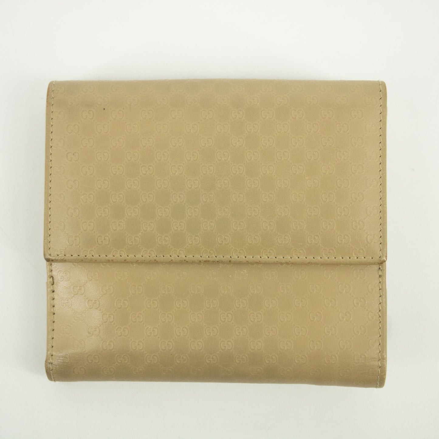 Gucci Beige Jackie Micro Guccisima Leather Compact Wallet #2390
