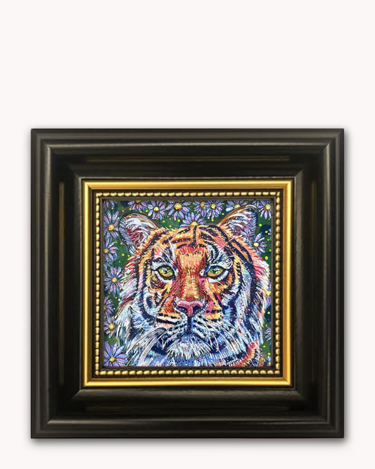 Tiger Daisy Framed Magnet ( Medium )