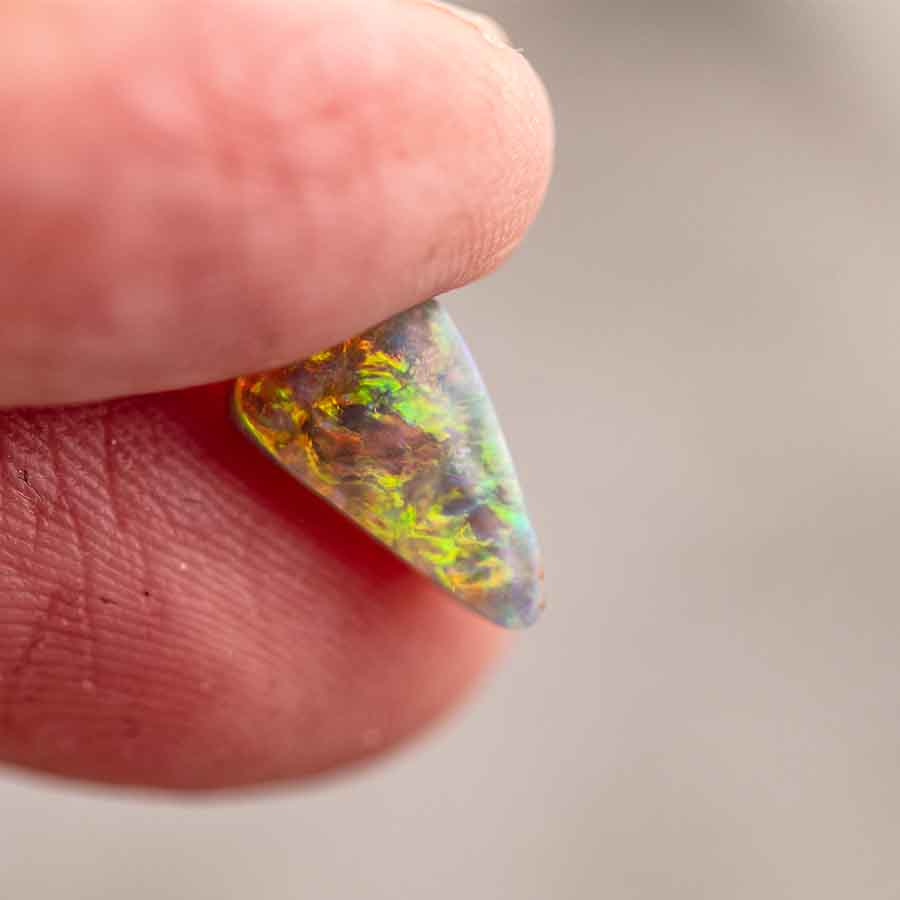 Triangle Natural Australian Black Opal Loose Gemstone 1.26 ct