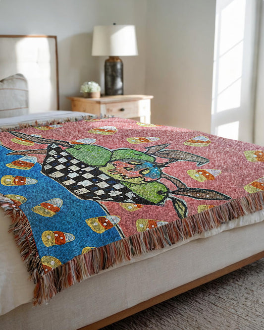 Candy Corn & Poison Apple Woven Blanket