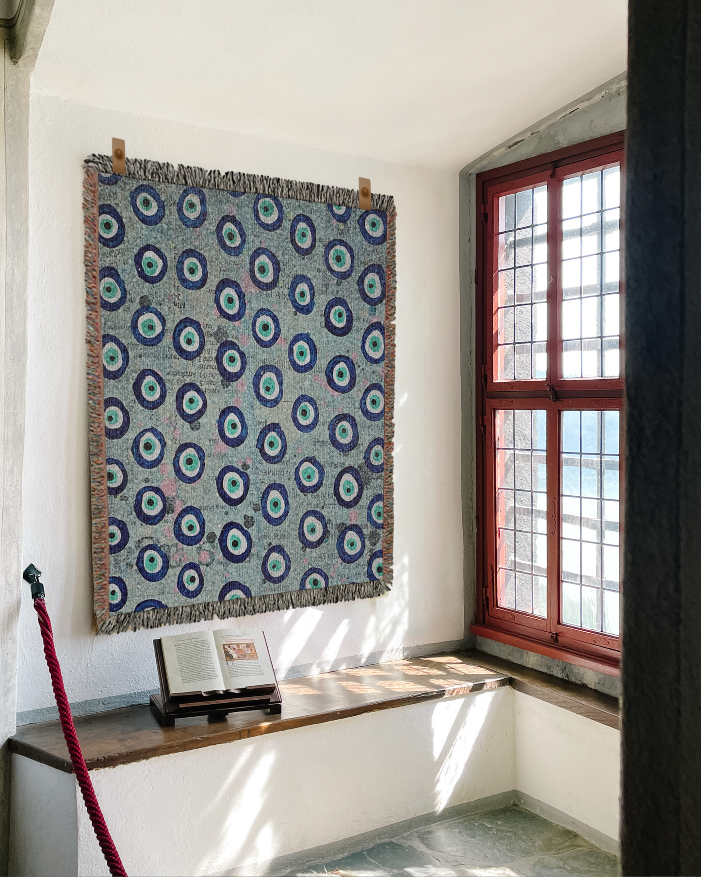 Evil Eye Blues Woven Blanket