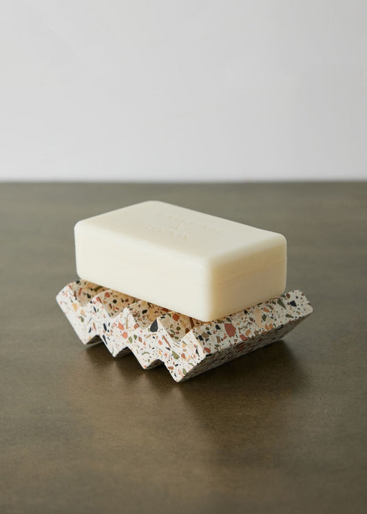 Zig-Zag Neutral Terrazzo Soap Dish