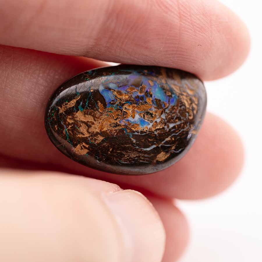 Natural Australian Boulder Opal Loose Gemstone Blue& Green& Purple