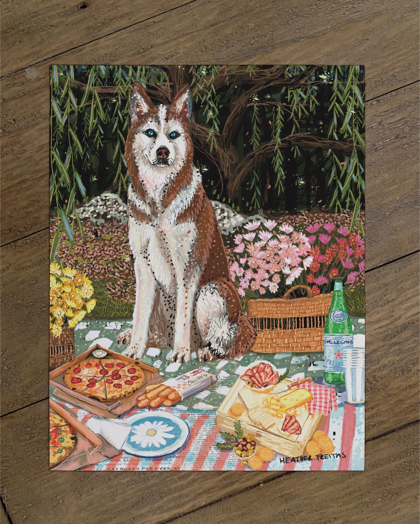Husky - Build Your Own Pet Portrait Paper Print