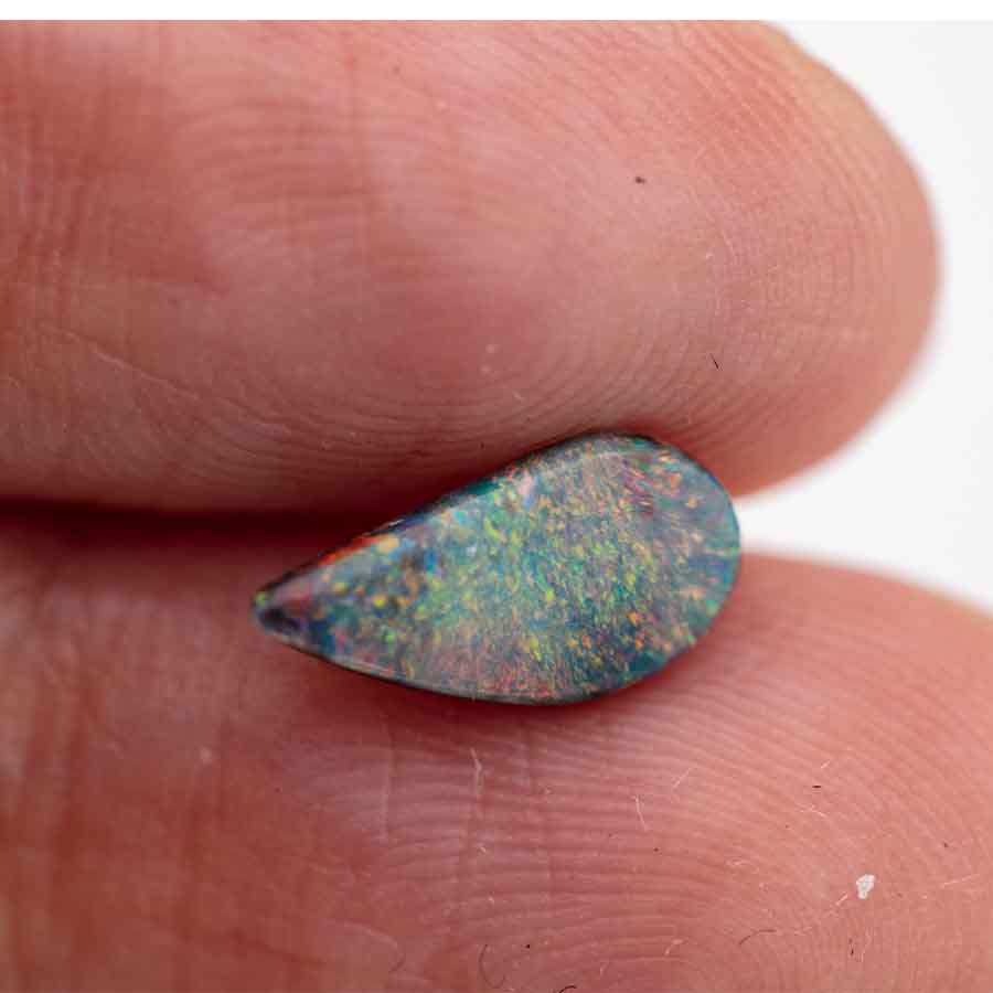 Drop Shape Natural Australian Black Opal Loose Gemstone 0.66ct