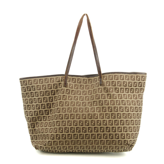 Fendi FF Zucchino Patter Beige Shoulder Bag #3579