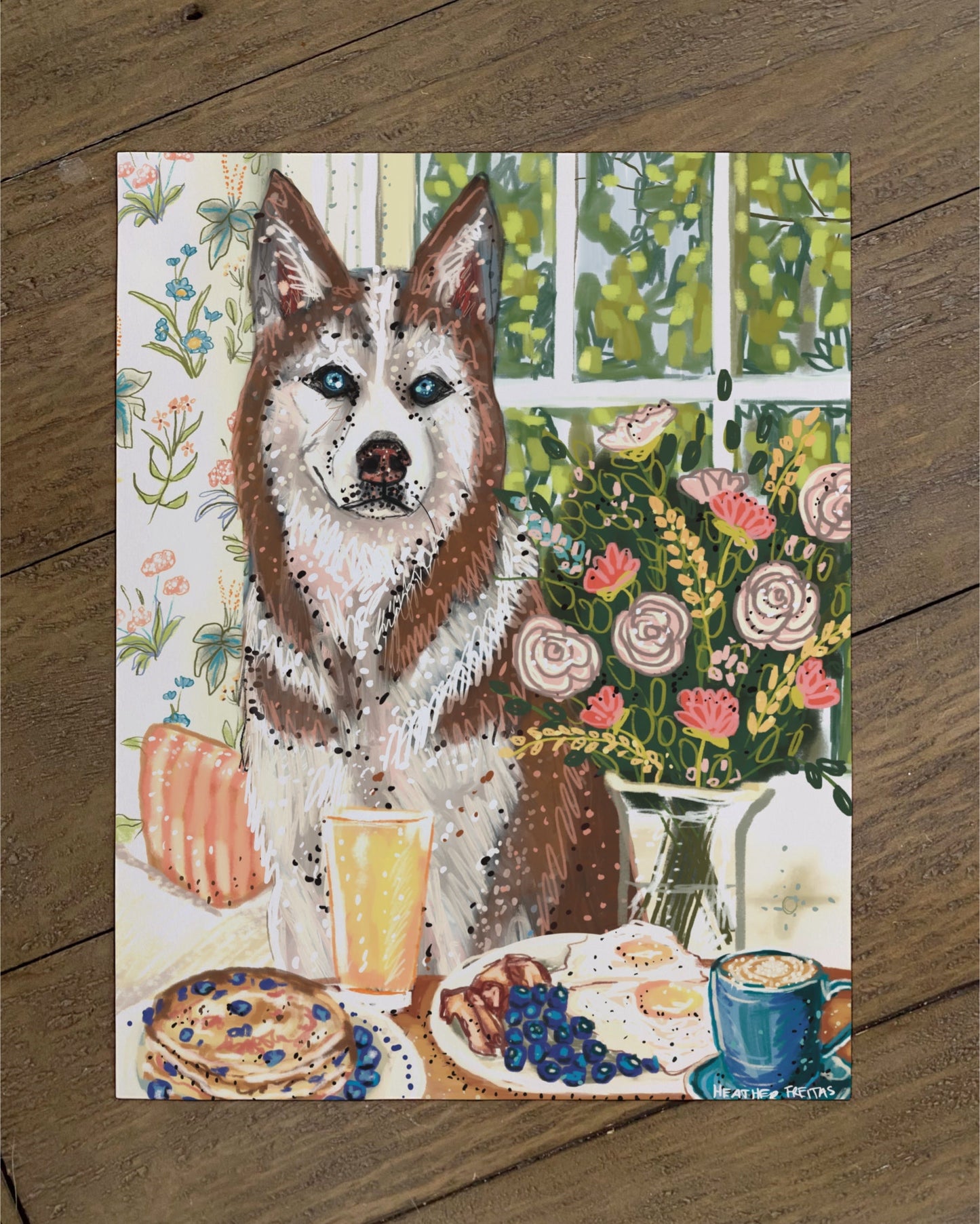 Husky - Build Your Own Pet Portrait Paper Print