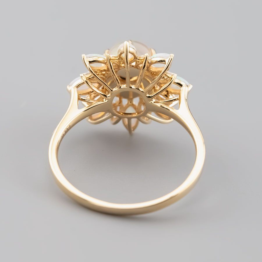 My Shining Star - 1.69ct Fire Opal Marquise Cut Diamond Engagement Ring 18k Gold