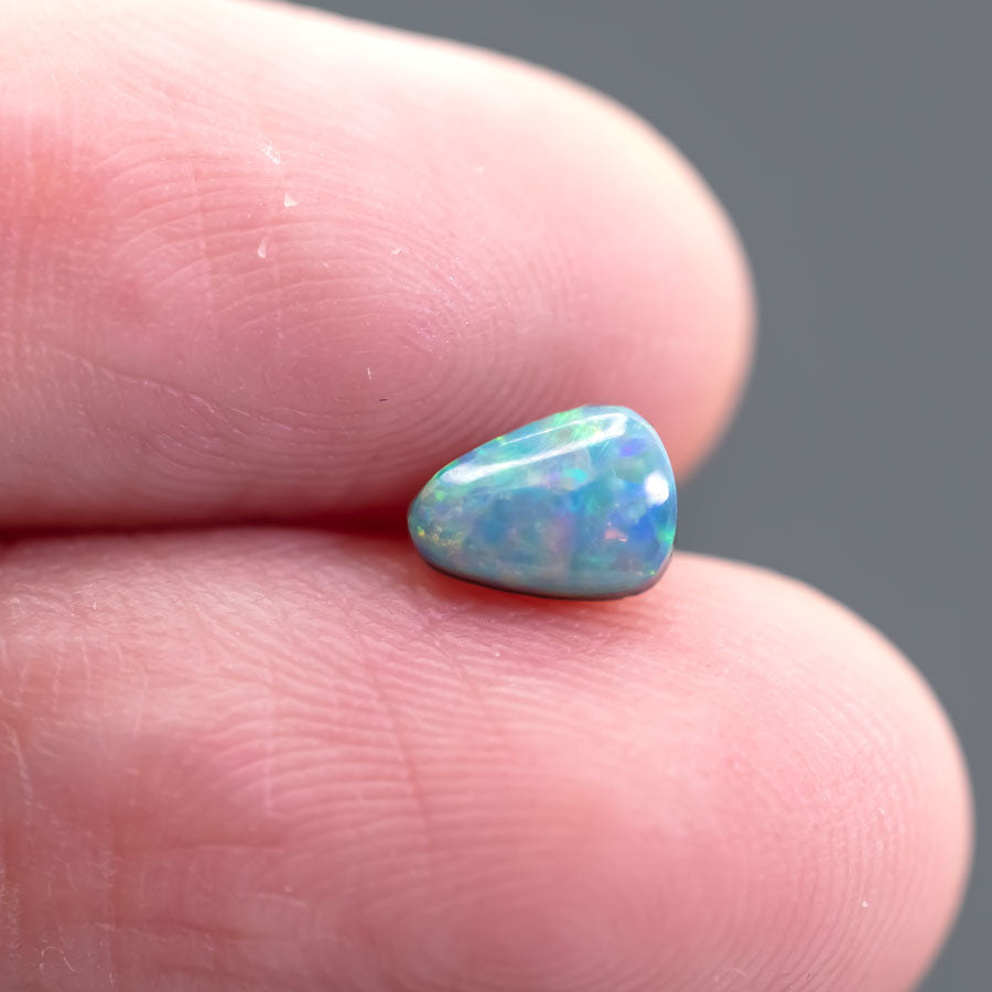 Pear Natural Australian Black Opal 0.43 ct Loose Gemstone Jewelry Making Design