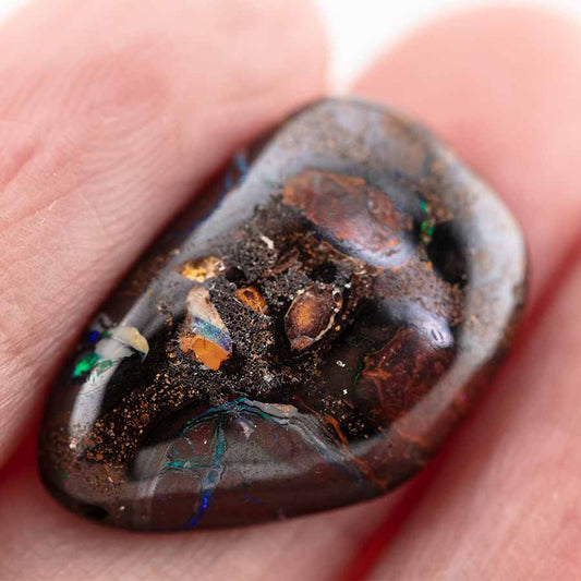 Natural Australian Boulder Opal Loose Gemstone Blue& Green& Yellow 10.9ct