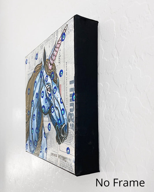 Evil Eye Grey Unicorn ( Original Painting )