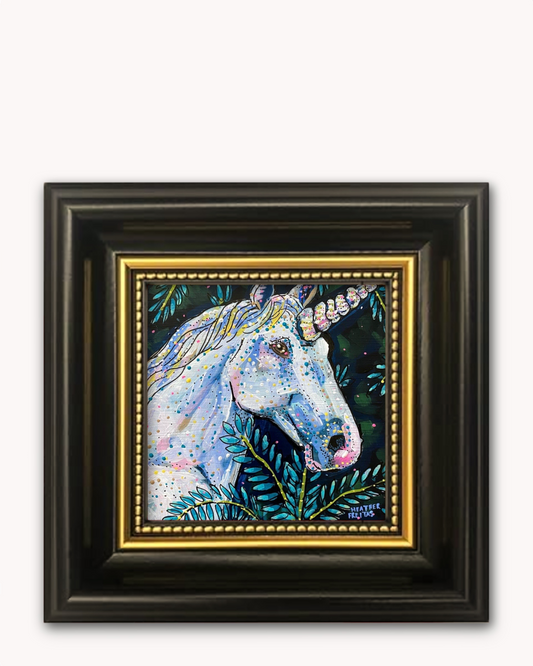 Emerald Unicorn Framed Magnet ( Medium )