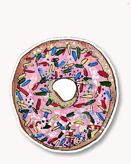 Pink Sprinkles Donut Sticker