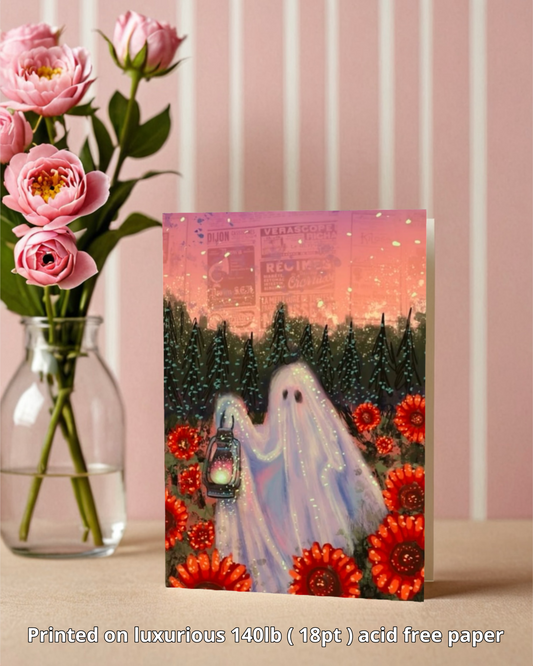 Twilight Sunflower Ghost - Greeting Card / Fine Art Print