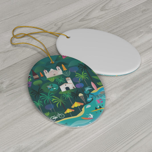 Santa Barbara Ceramic Ornament