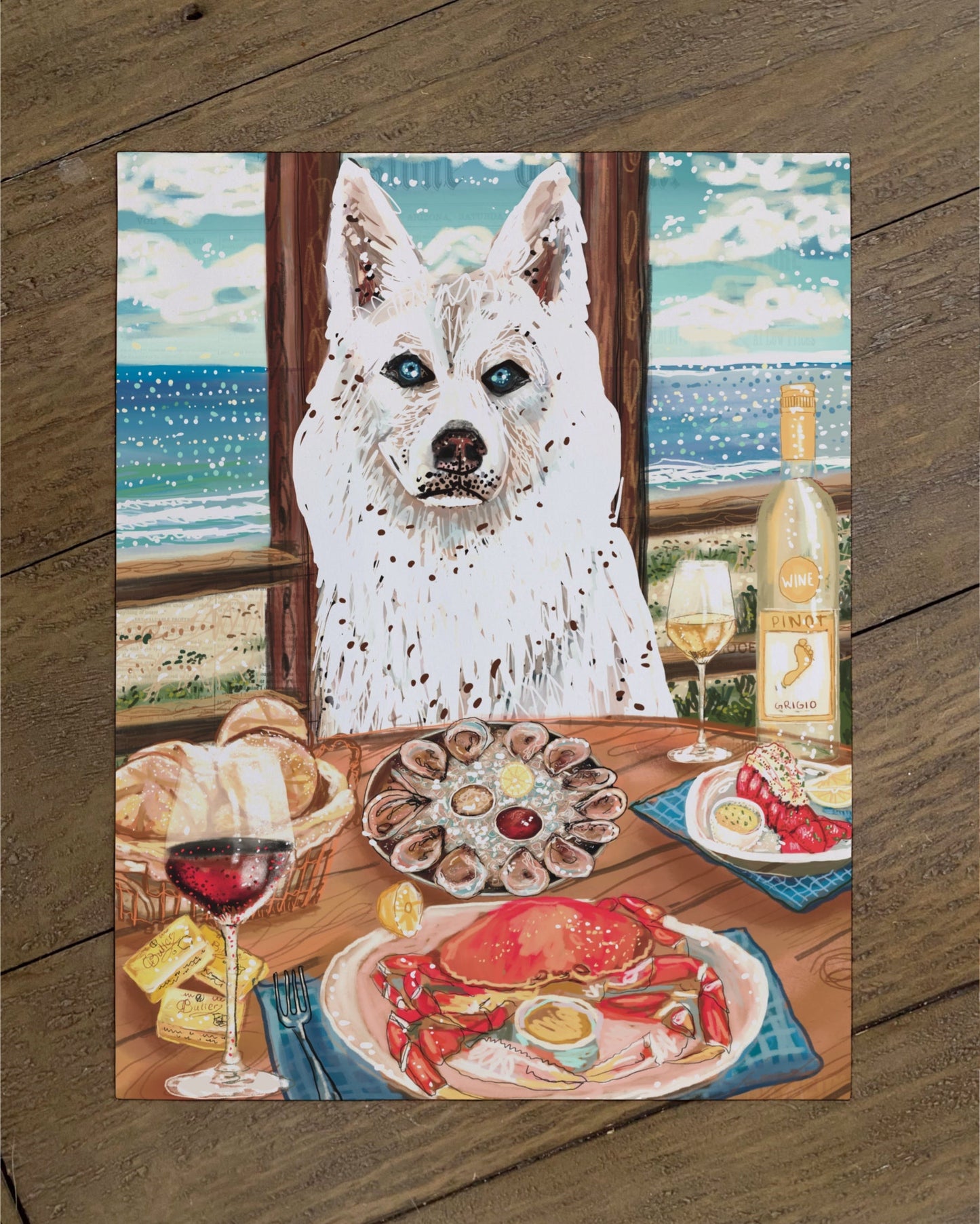 Husky - Build Your Own Pet Portrait Paper Print